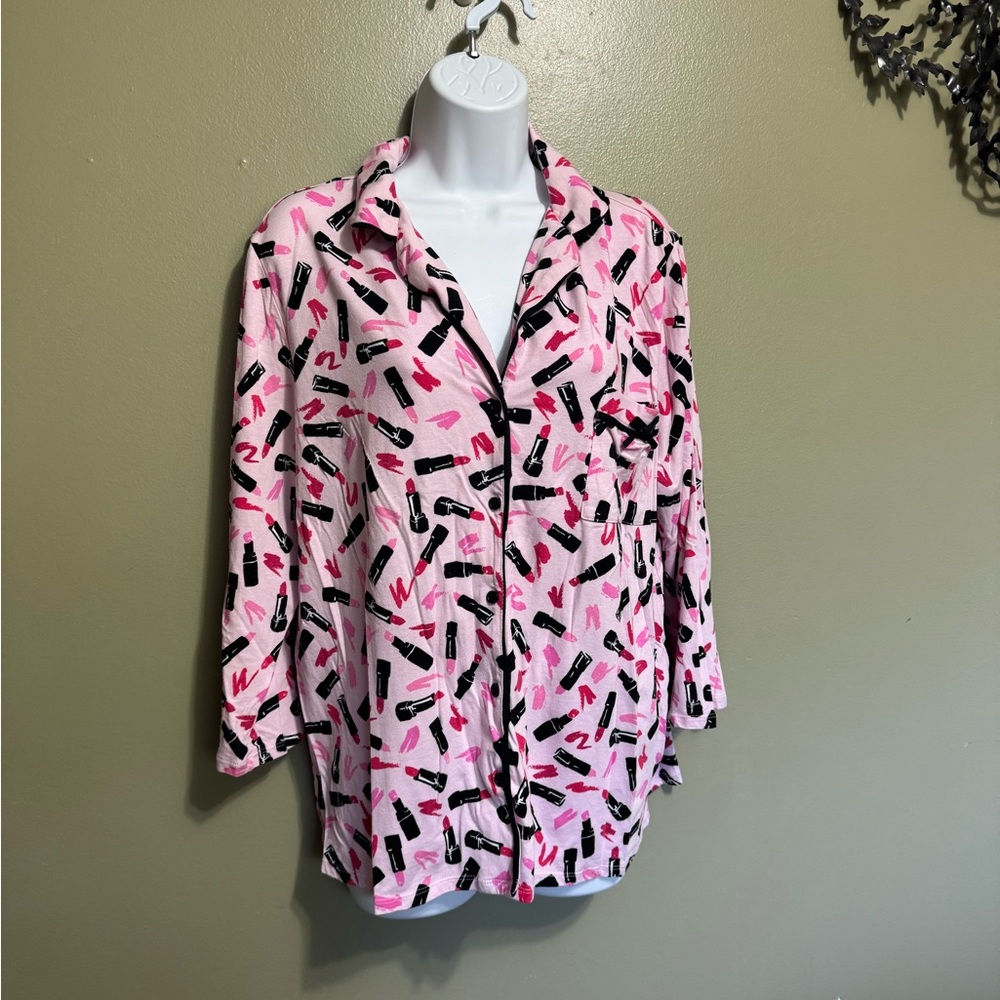 kate spade Pajama Top, Lipstick Design,‎ Size XL